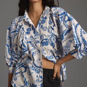 NWOT Athropologie Maeve Easy Voluminous Buttondown